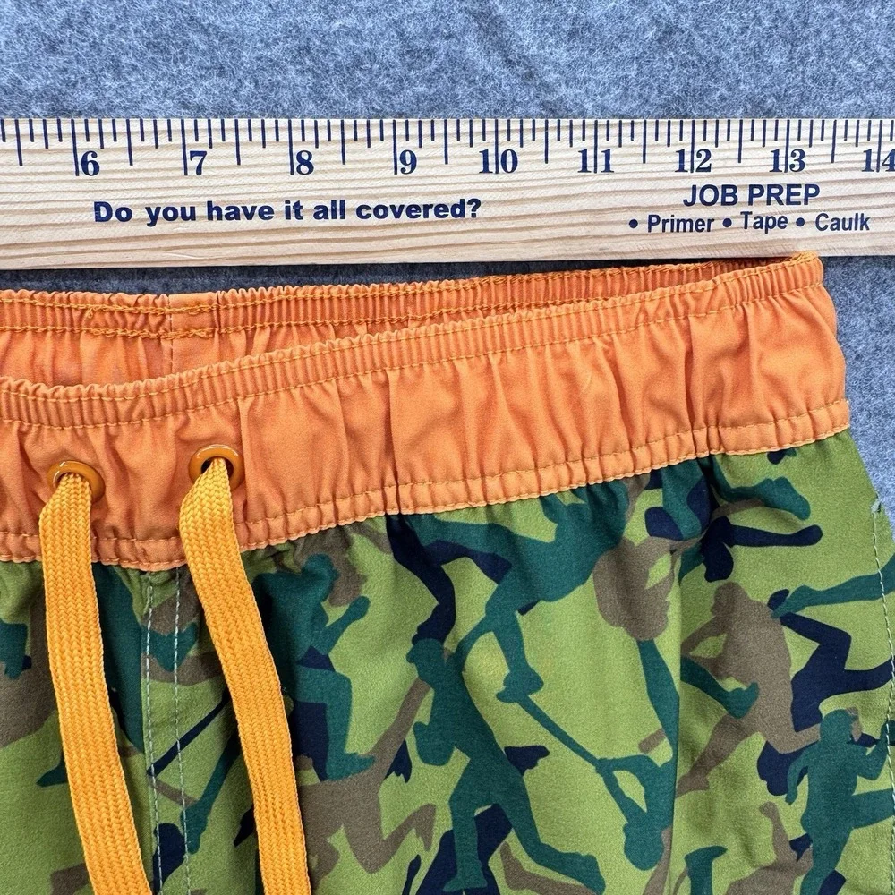 BASEBALLISM Mens Size Medium Camouflage Baseball Swim‎ Trunks Orange Trim
